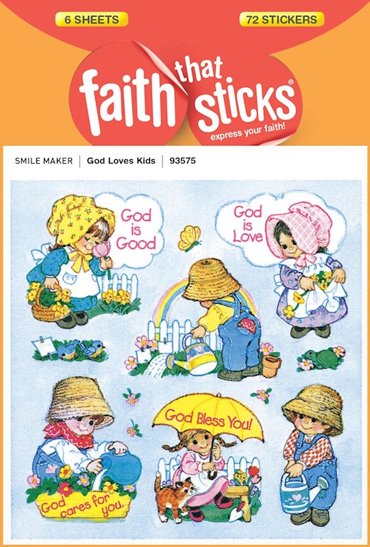 {=Sticker-God Loves Kids (6 Sheets) (Faith That Sticks)}