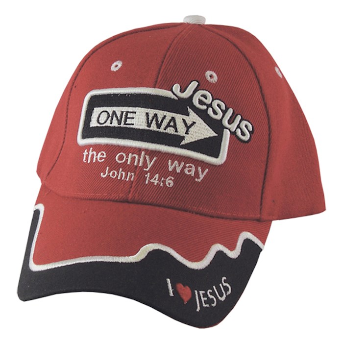 {=Cap-One Way-Jesus-Red}
