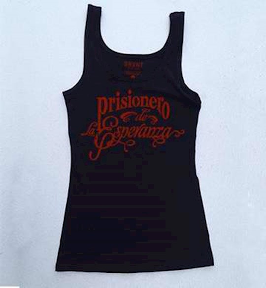 {=SPANISH-Tee Shirt-Prisoner Of Hope-Womens Tank-Medium-Black/Red}