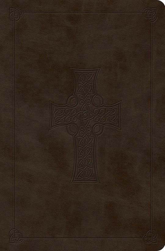 {=ESV Value Compact Bible-Olive Celtic Cross Design TruTone}