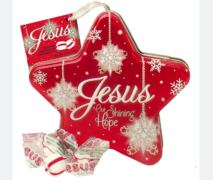 {=Candy-Jesus Our Shining Hope-Soft Peppermint In Red Star Tin (3.5 Oz)}