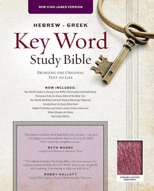 {=NKJV Hebrew-Greek Key Word Study-Burgundy Genuine Leather}