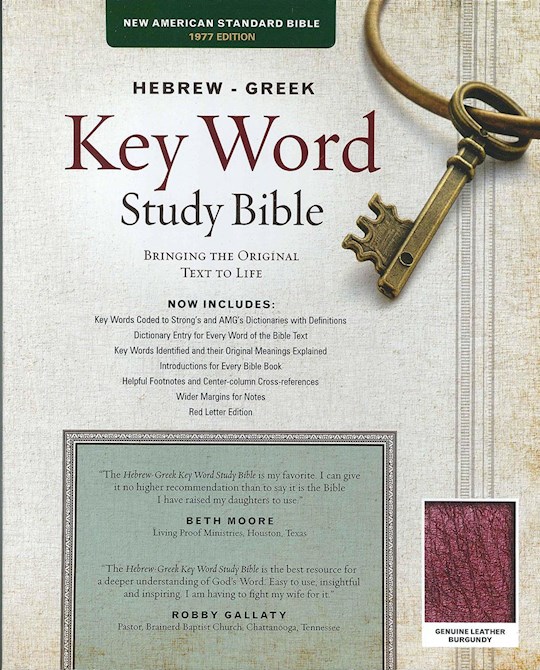 {=NASB Hebrew-Greek Key Word Study Bible-Burgundy Genuine Leather Indexed}