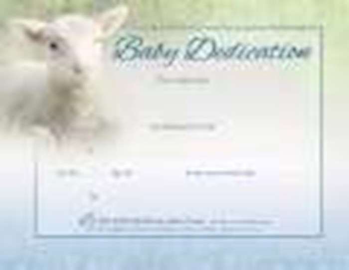 {=Certificate-Baby Dedication (Matthew 19:14) (Full Color  Coated Stock) (Pack Of 6)}