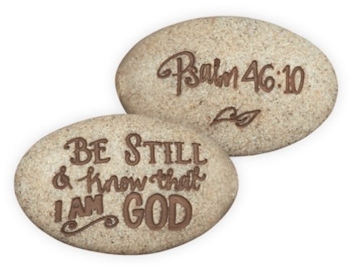 {=Pocket Stone-Psalm-Be Still & Know That I Am God-Psalm 46:10 (2") (Pack Of 12)}