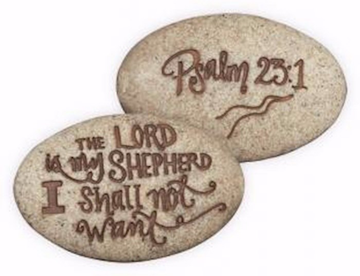 {=Stone-Psalm-Lord Is My Shepherd I Shall Not Want-Psalm 23:1 (2") (Pack Of 12)}