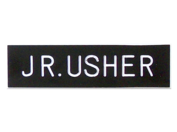 {=Badge-Jr Usher-Pin Back (5/8 x 2)-Plastic }