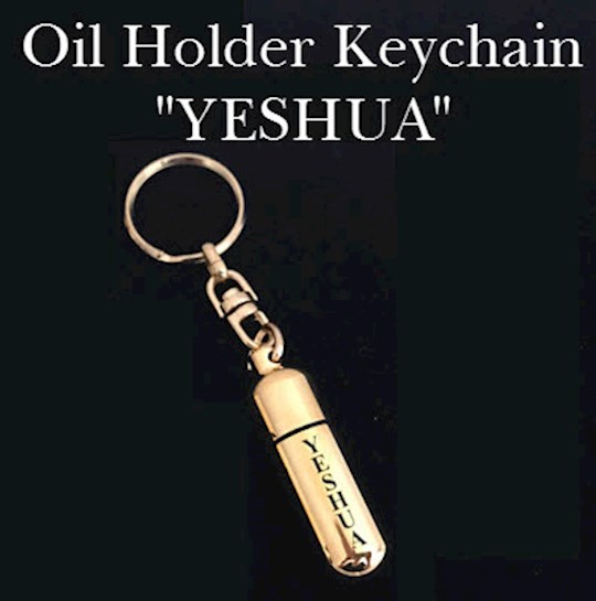 {=Gold-Tone Keychain Oil Holder-YESHUA}