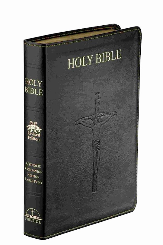 {=NABRE Fireside Catholic Companion Bible/Large Print-Librosario-Black Imitation Leather}