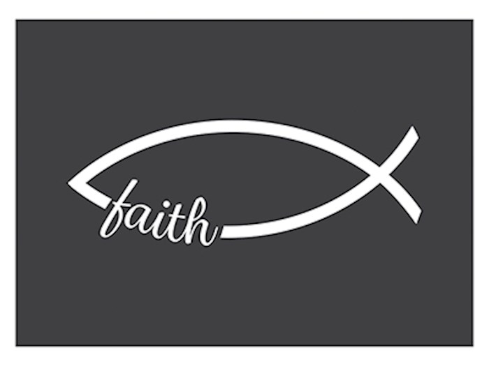 {=Auto Decal-Vinyl-Faith Fish-White (6 x 2.25)}