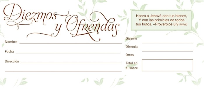 {=Span-Offering Envelope-Tithe And Offering (Diezmo Y Ofrendas) (Pack Of 100)}