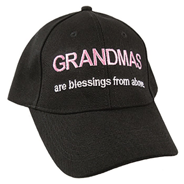 {=Cap-Grandmas Are Blessings From Above-Black/Pink & White}