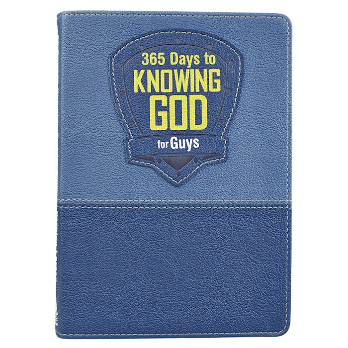 {=365 Days To Knowing God For Guys-LuxLeather-Blue}