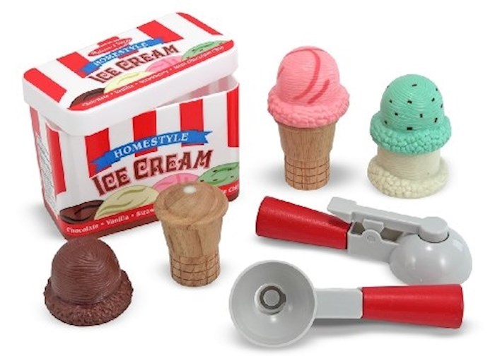 {=Pretend Play-Scoop & Stack Ice Cream Cone Playset (10 Pieces) (Ages 3+)}