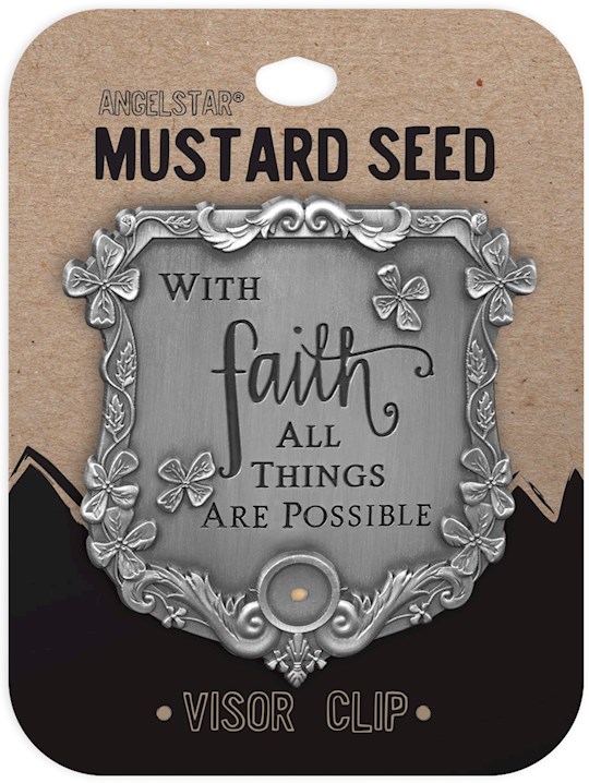 {=Visor Clip-Mustard Seed-With Faith All Things Are Possible}
