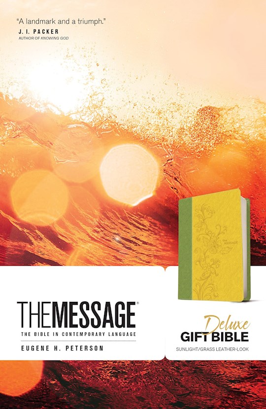 {=The Message Deluxe Gift Bible-Sunlight/Grass LeatherLook}