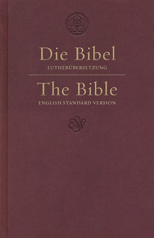 {=ESV German/English Parallel Bible-Dark Red Hardcover }