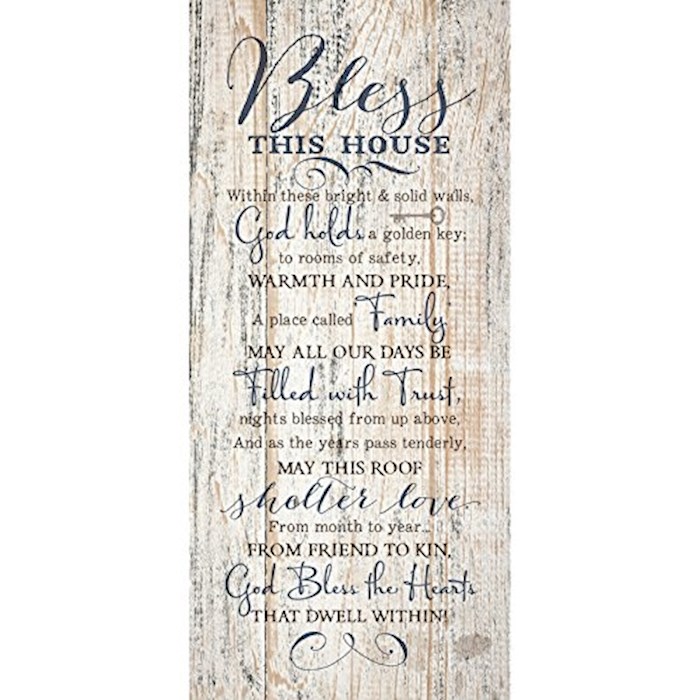 {=Wall Plaque-New Horizons-Bless This House (5.5" x 12")}