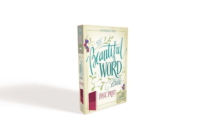 {=NIV Beautiful Word Bible (Full Color)/Large Print-Pink/Cranberry Leathersoft}