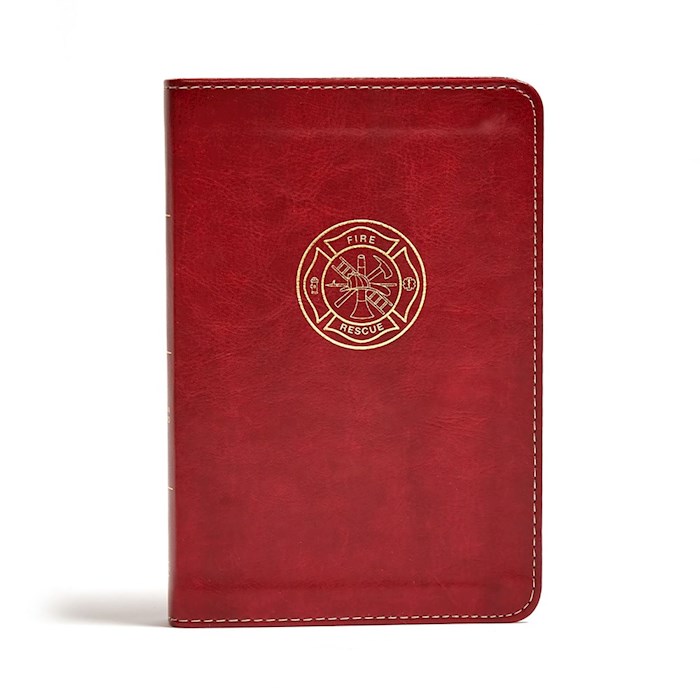 {=CSB Heroes Bible (Firefighter) Burgundy LeatherTouch}