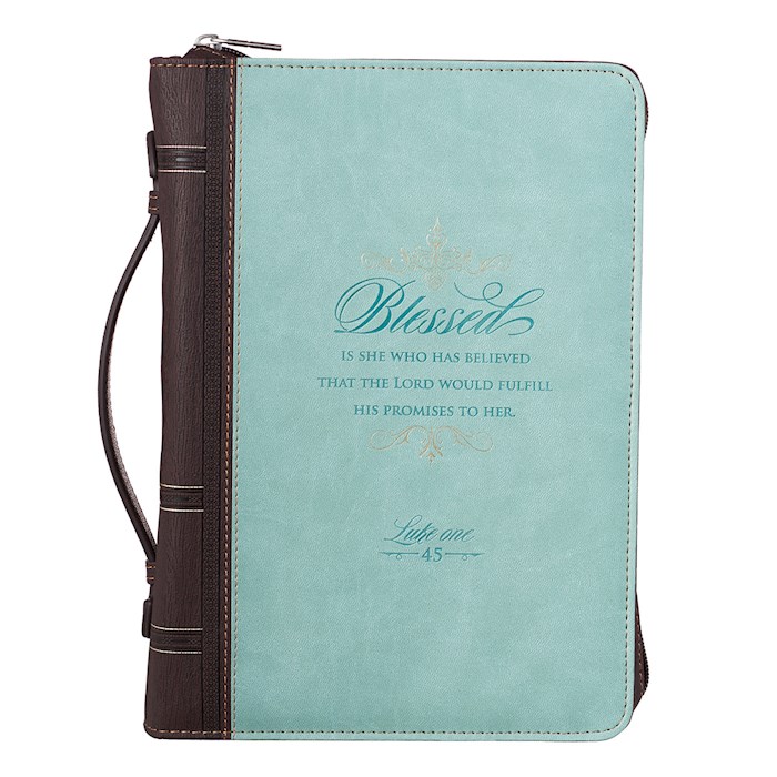 {=Bible Cover-Classic Luxleather-Blessed-Light Blue-LRG}
