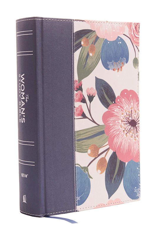 {=NIV Woman's Study Bible (Full-Color)-Blue/Floral Cloth Over Board}