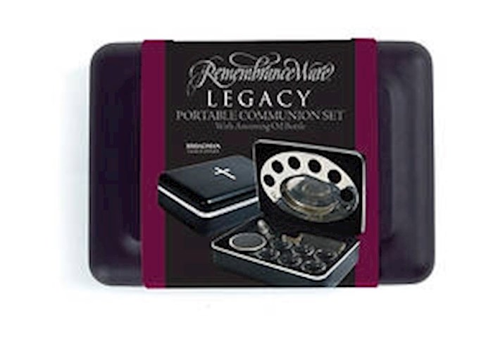 {=Communion-RemembranceWare-Legacy Portable-Black w/Anointing Oil Bottle (6 Cups)}
