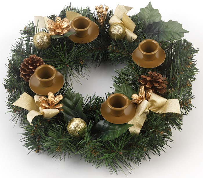 {=Advent Wreath-Traditional Pine Cone (11" Diameter)}