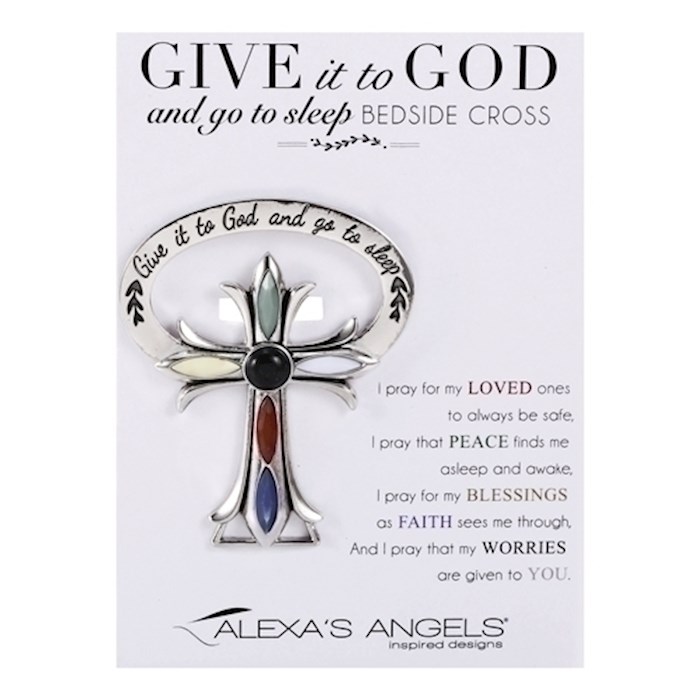 {=Bedside Cross-Give It To God And Go To Sleep Cross (2.5") (Carded)}