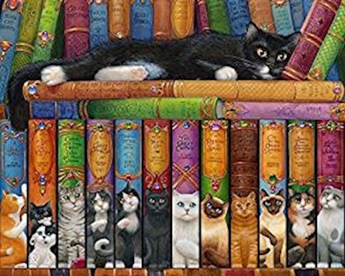 {=Jigsaw Puzzle-Cat Bookshelf (1000 Pieces)}