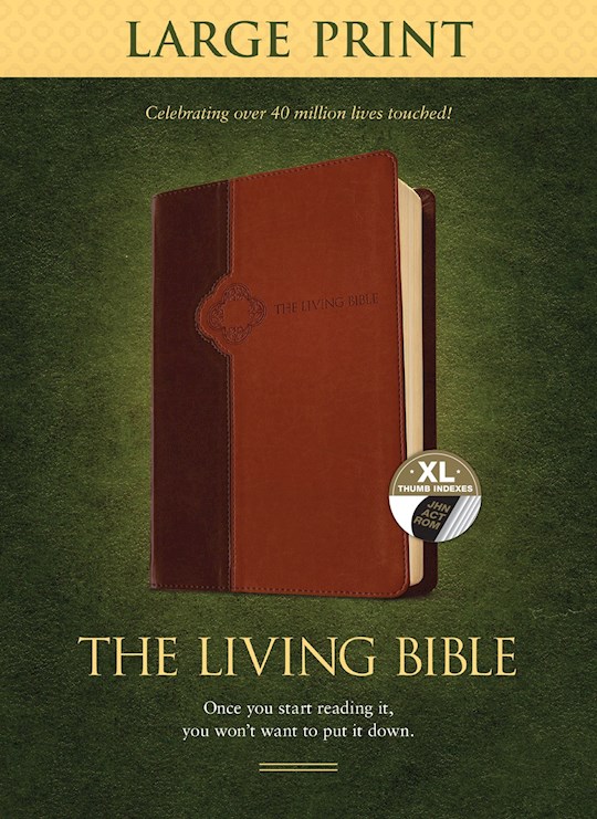 {=TLB The Living Bible/Large Print-Brown/Tan TuTone Indexed }