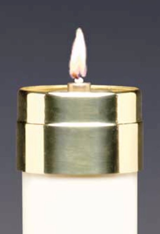 {=Candle-Emitte Elite Lite Brass Follower For 2" Altar Candle (#59046)}