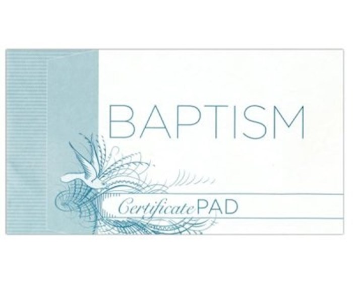 {=Certificate-Baptism Pad (8 x 6) (Pack Of 25) }