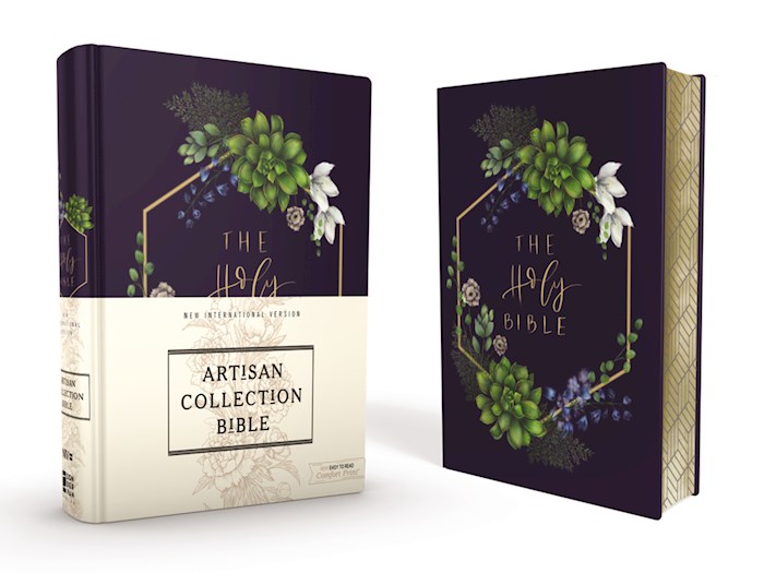{=NIV Artisan Collection Bible (Comfort Print)-Navy Floral Cloth Over Board }