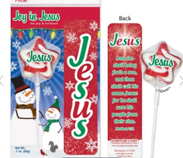 {=Candy-Display-Jesus Star Pop w/Bookmark (Set Of 12)}