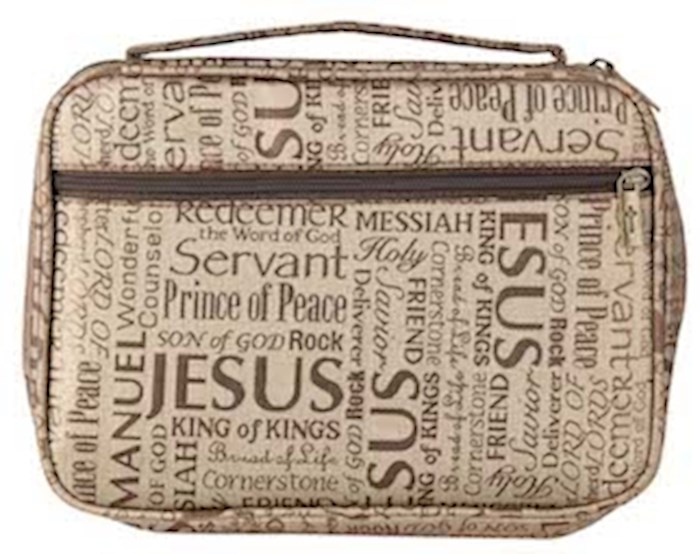{=Bible Cover-Names Of Jesus Jacquard-Xx Large-Brown}