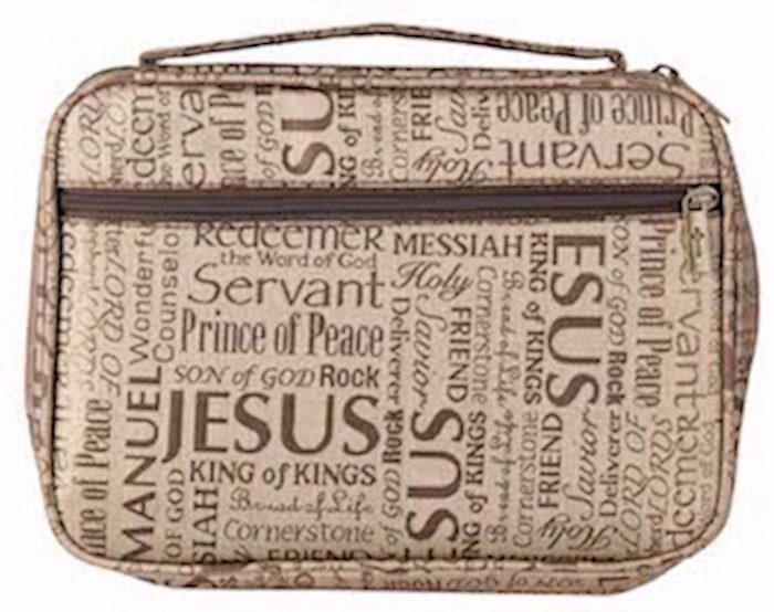 {=Bible Cover-Names Of Jesus Jacquard-XLG-Brown}