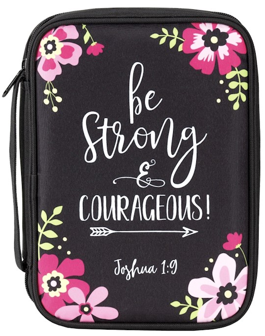 {=Bible Cover-Be Strong-Black-XLG}