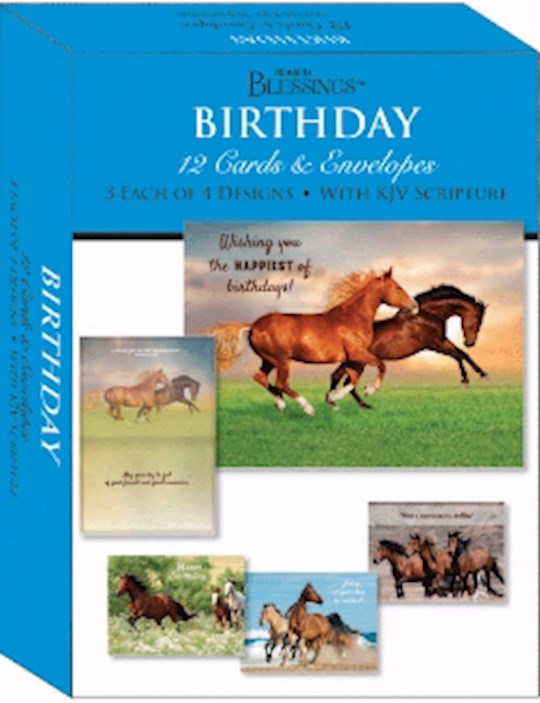 {=Card-Boxed-Shared Blessings-Birthday Wild Horses (Box Of 12)}