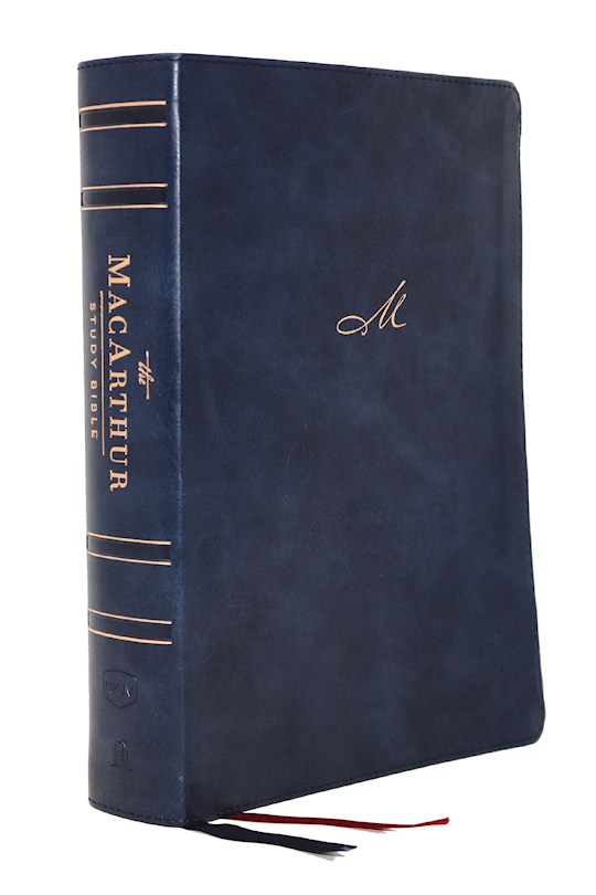 {=NKJV MacArthur Study Bible (2nd Edition) (Comfort Print)-Navy Blue Leathersoft}