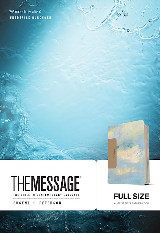 {=The Message Full Size Bible-Sky Blue LeatherLook}