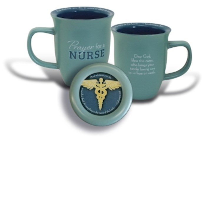 {=Mug-Grace Outpoured-Nurse-Teal/Blue Interior w/Coaster/Lid (14 Oz)}