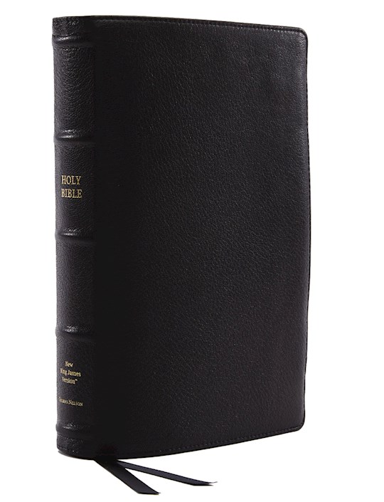 {=NKJV Center-Column Reference Bible (Comfort Print)-Black Premium Leather}