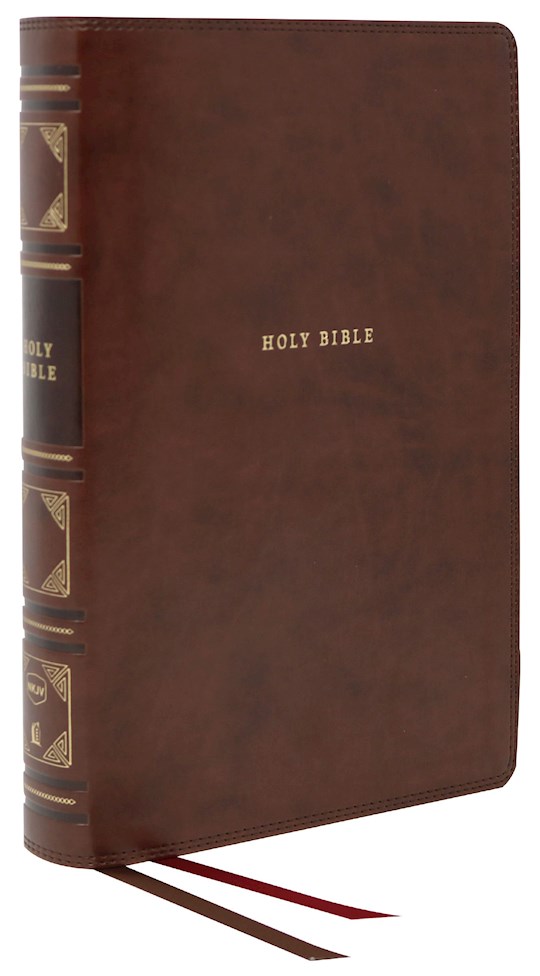 {=NKJV Center-Column Reference Bible (Comfort Print)-Brown Leathersoft}
