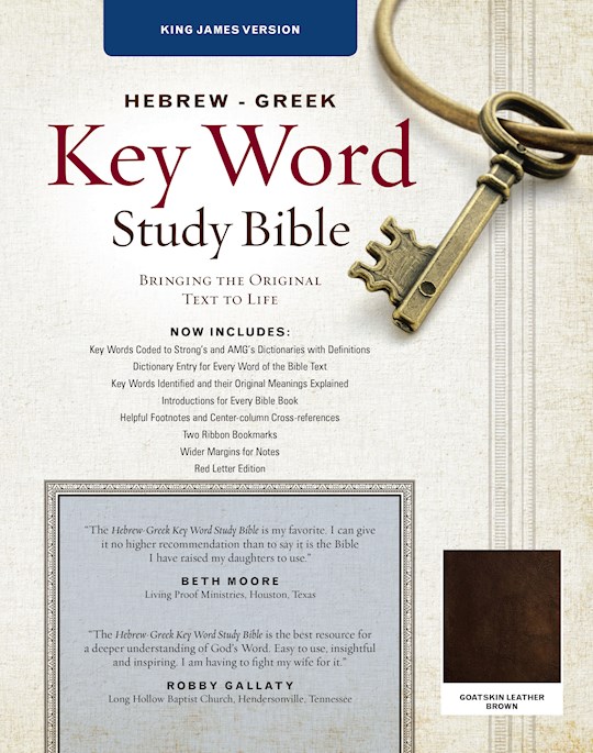 {=KJV Hebrew-Greek Key Word Study Bible-Brown Genuine Goat Leather}