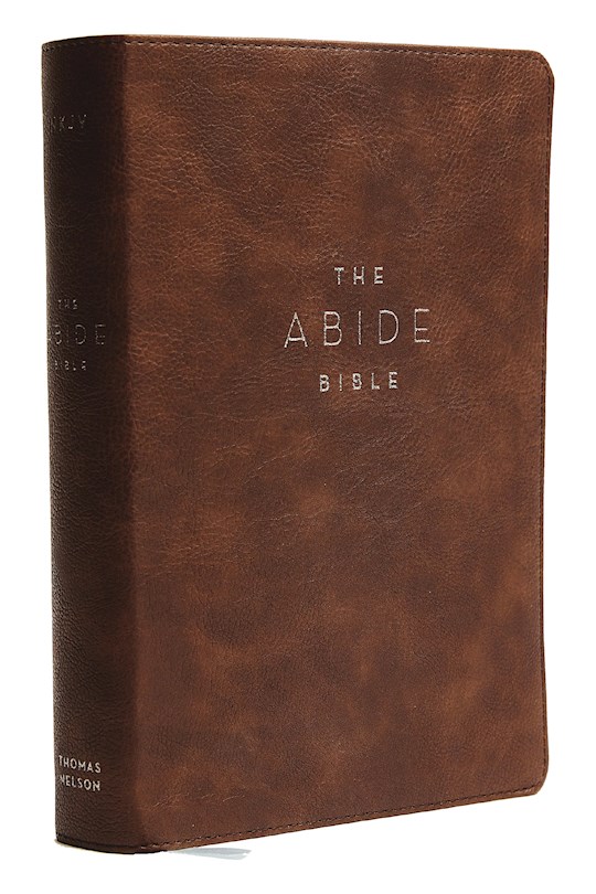 {=NKJV Abide Bible (Comfort Print)-Brown Leathersoft}