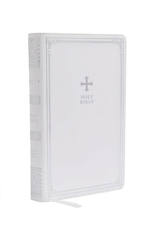 {=NRSV Catholic Gift Bible (Comfort Print)-White Leathersoft}