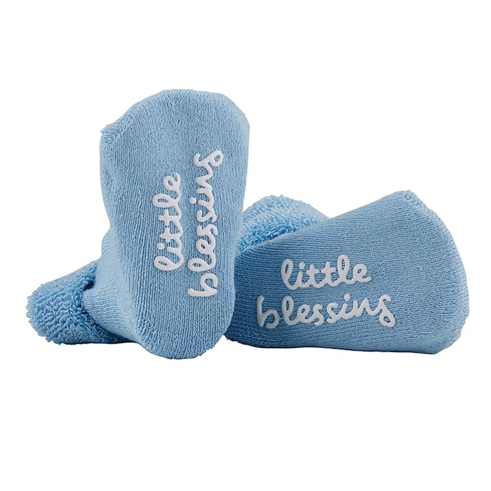 {=Inspirational Socks-Little Blessing-Blue (3-12 Mo)}
