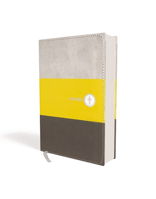 {=NIV Boys' Backpack Bible (Comfort Print)-Yellow/Charcoal Leathersoft}