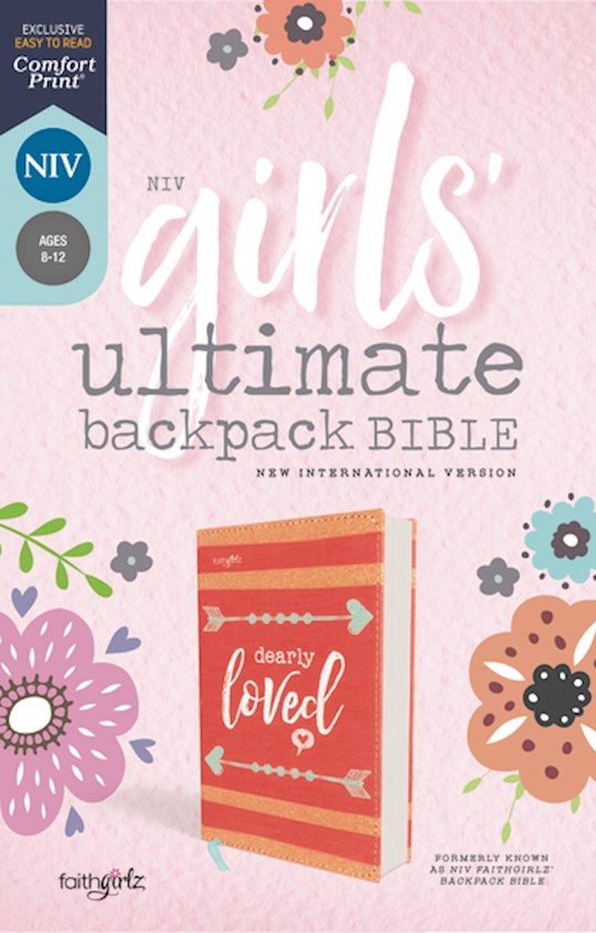 {=NIV Girls' Ultimate Backpack Bible (FaithGirlz Edition) (Comfort Print)-Coral Flexcover}